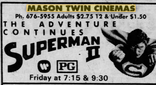 Mason Twin Cinema (Plaza Cinema 1 and 2) - Listing From Aug 21 1981